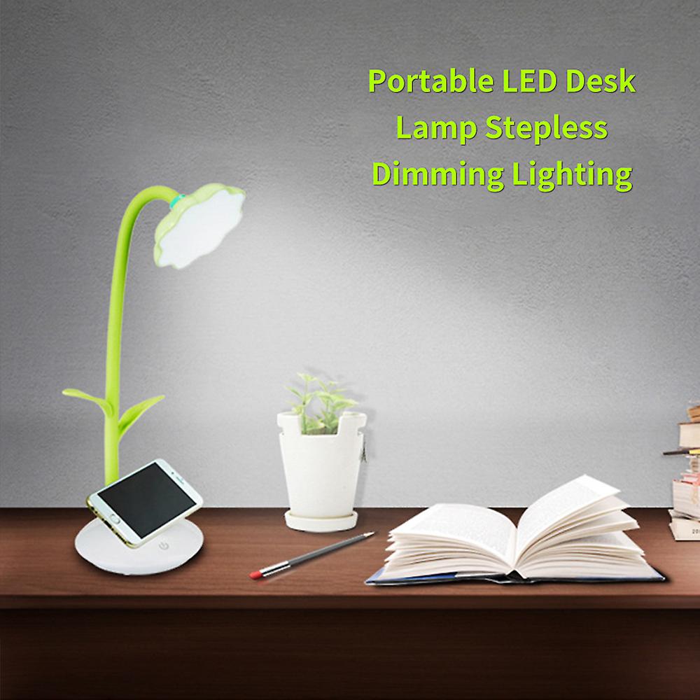 Leds Desk Lamp With Phone Holder Base Usb Rechargeable Night Light Touch Control Stepless Dimming Light 360 Flexible Hose For Bedroom Reading Working