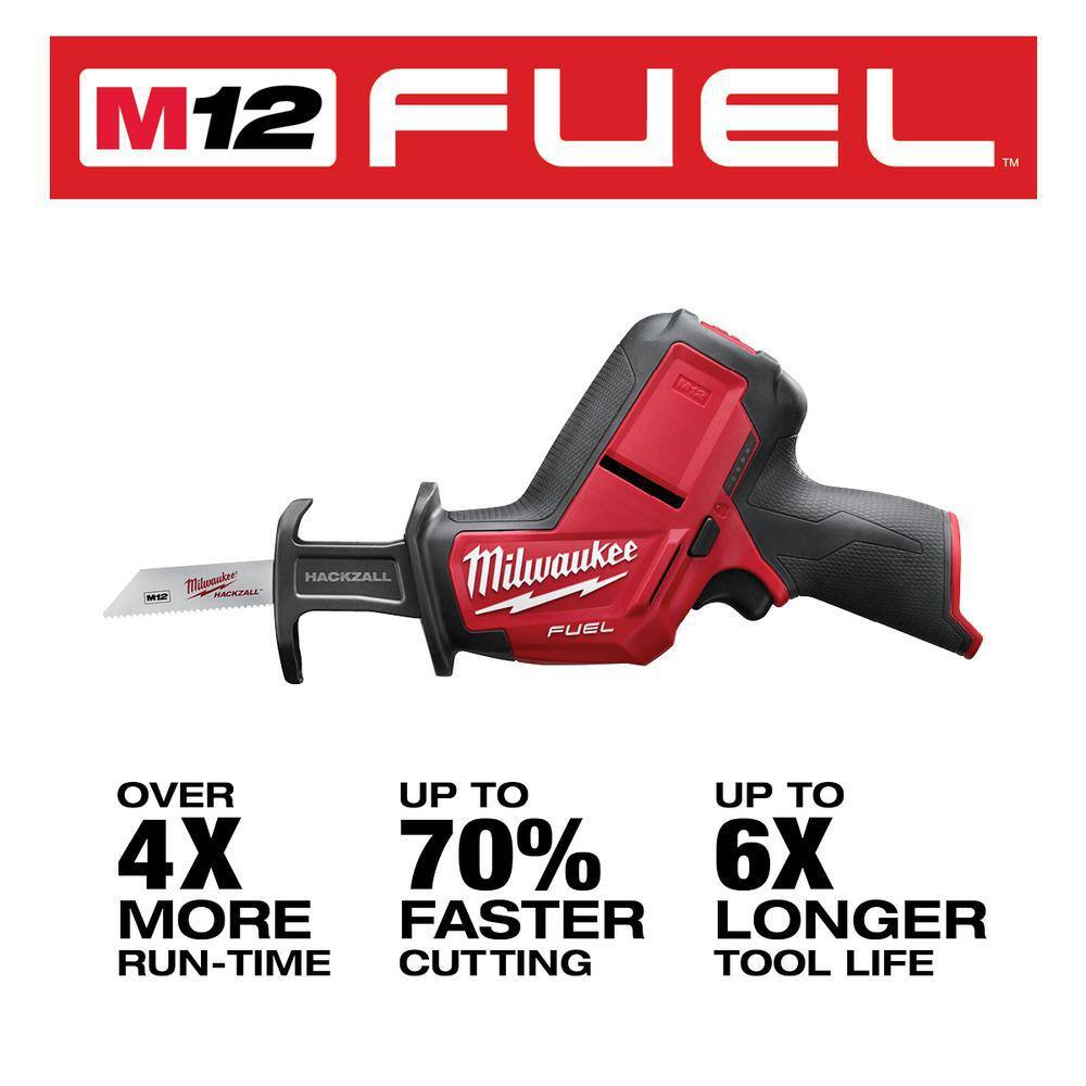 MW M12 FUEL 12V Lithium-Ion Cordless Oscillating Multi-Tool and HACKZALL with two 3.0 Ah Batteries 2526-20-2520-20-48-11-2412