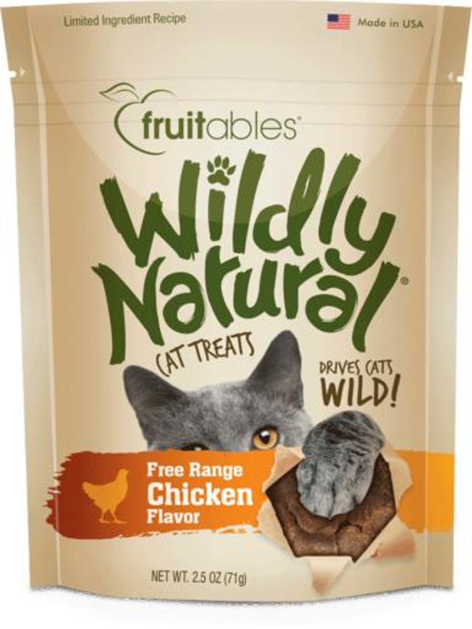 Fruitables Wildly Natural Chicken Cat Treats， 2.5 Oz.