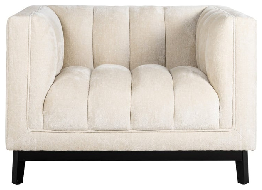 White Chenille Easy Chair  OROA Beaudy   Transitional   Armchairs And Accent Chairs   by Oroa   Distinctive Furniture  Houzz