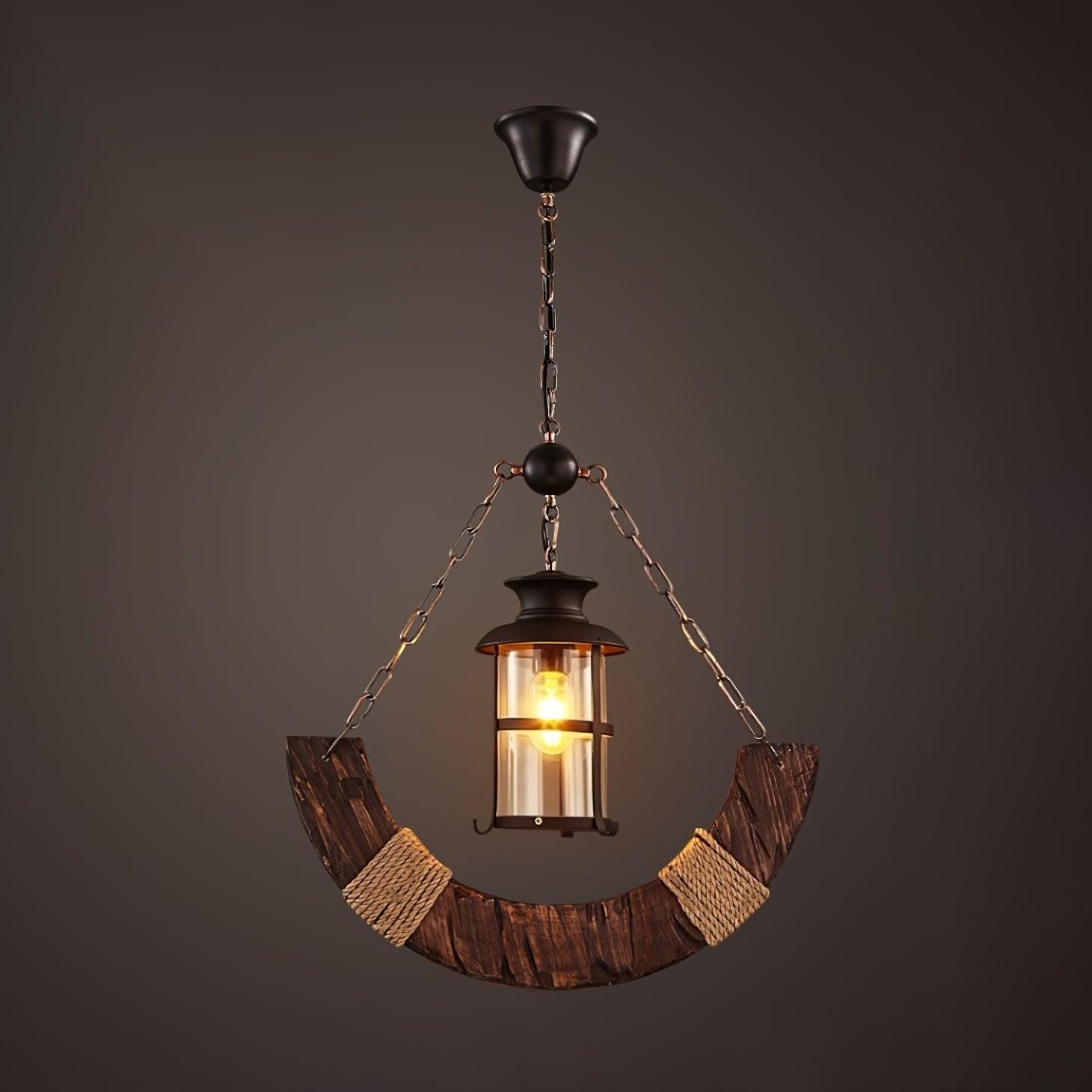 Nautical Industrial Style Wooden Chandelier