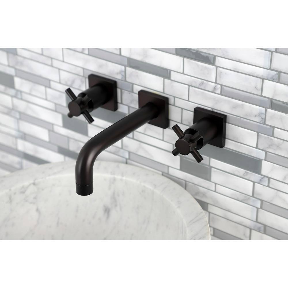 Kingston Brass Concord Double Handle Wall Mounted Faucet Bathroom in Oil Rubbed Bronze HKS6125DX