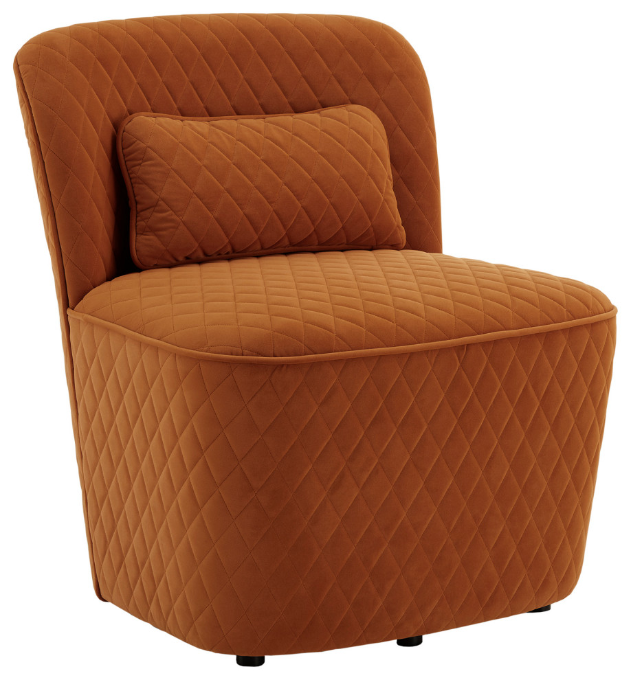 Stevenson Orange Fabric Chair and Ottoman   Contemporary   Armchairs And Accent Chairs   by Inspire Q  Houzz