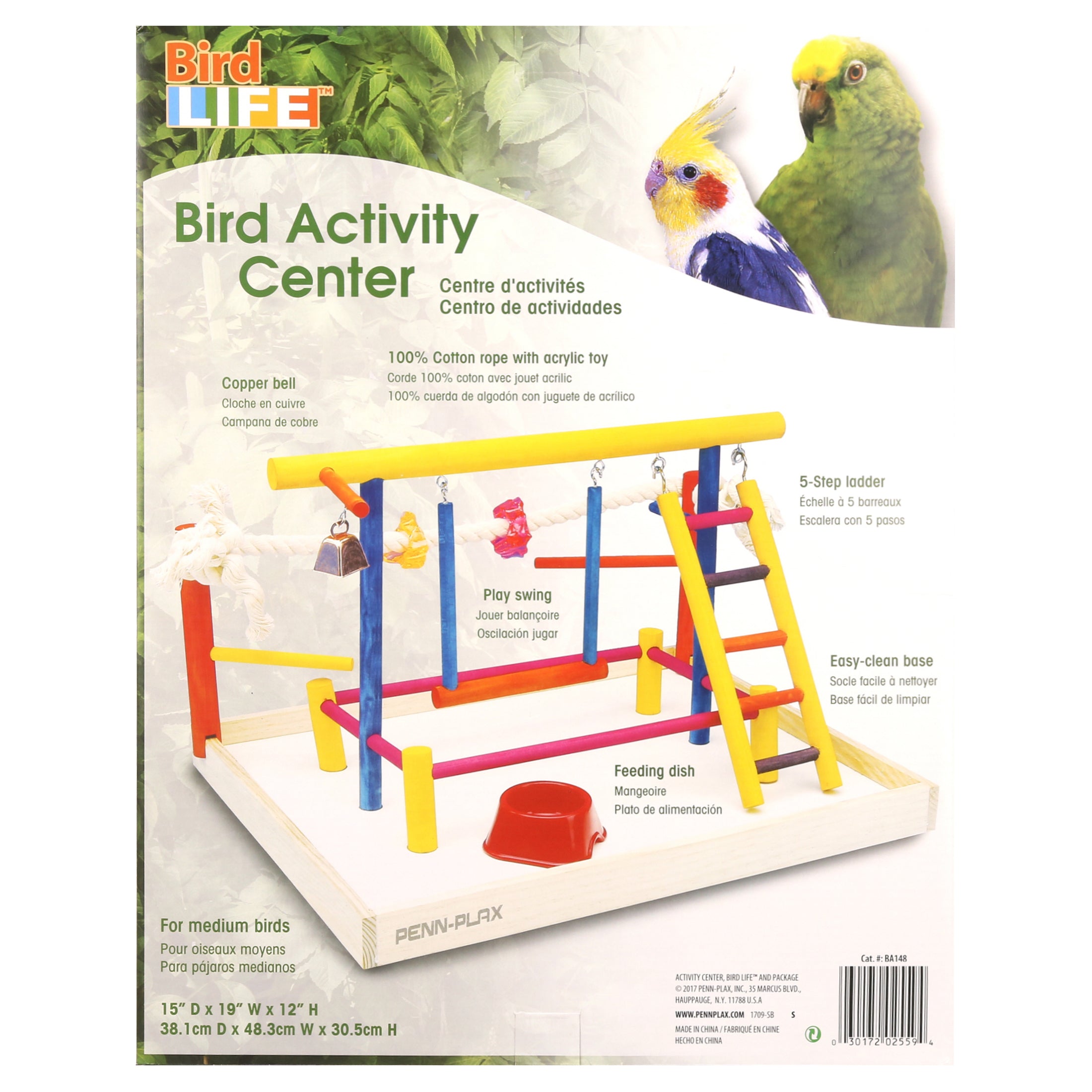 Penn-Plax Bird-Life Wood Playpen for Birds – Multi-color – Extra-Large