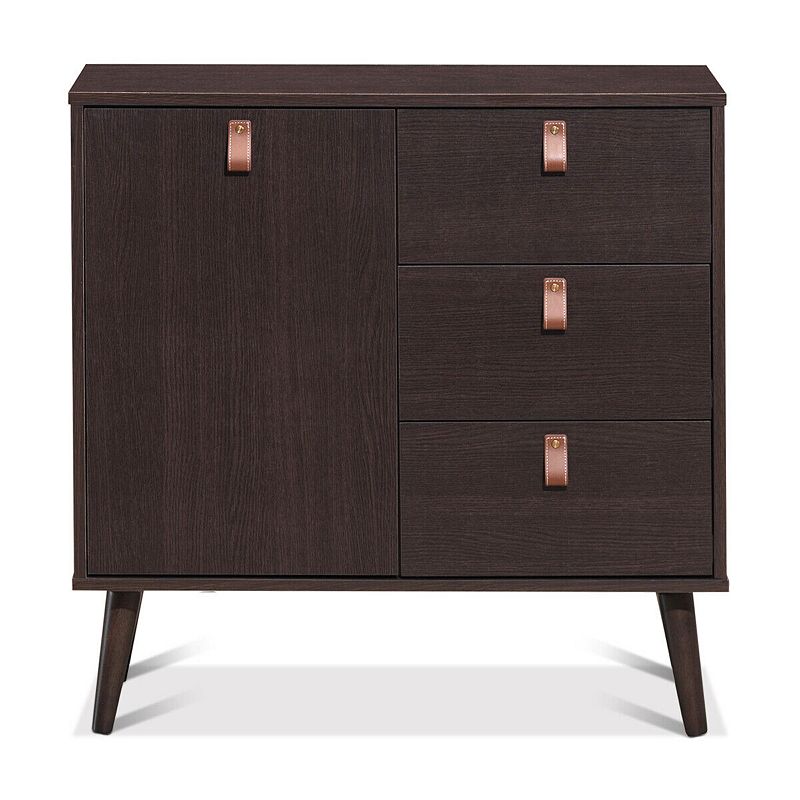 3-drawer Sideboard Storage Display Cabinet-Brown