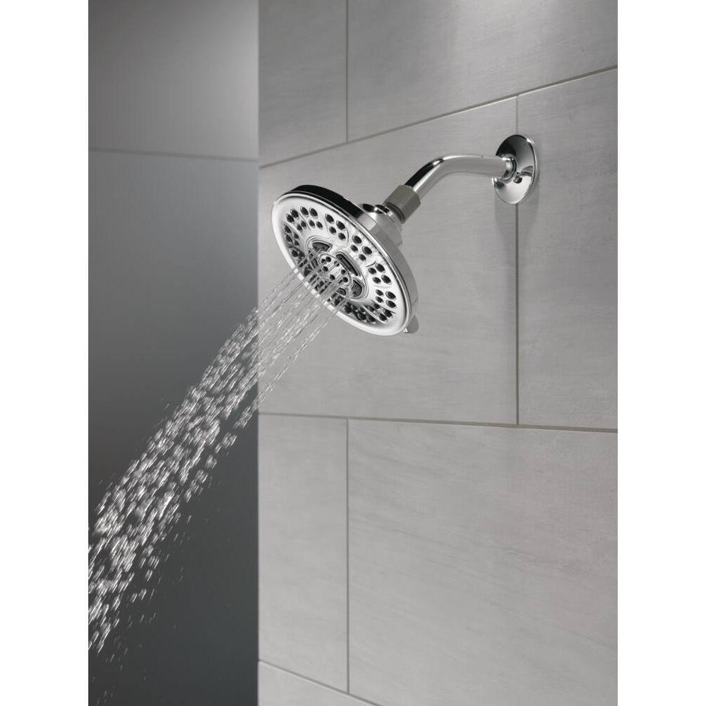 Delta 8-Spray Patterns 1.75 GPM 6 in. Wall Mount Fixed Shower Head in Chrome 75899