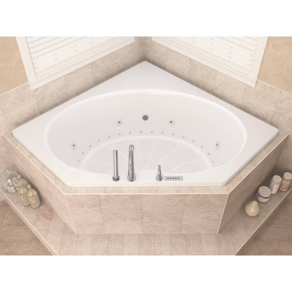 Universal Tubs Carnelian Diamond Series 5 ft. Center Drain Whirlpool and Air Bath Tub in White HD6060EDLX