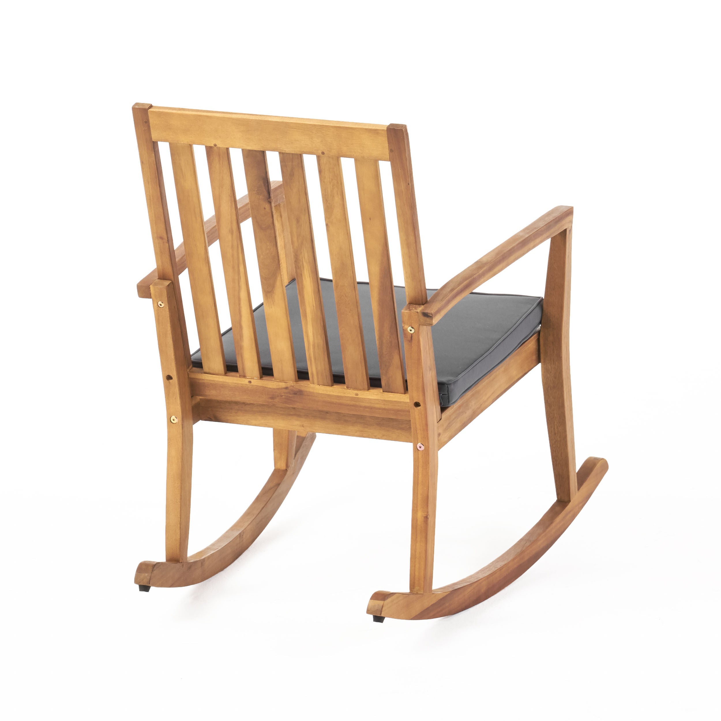 Yvonne Outdoor Acacia Wood Rocking Chair with Water-Resistant Cushions