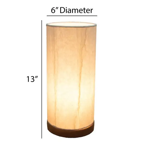 Handmade Paper Cylinder Glacier Table Lamp - 6 x 6 x 13