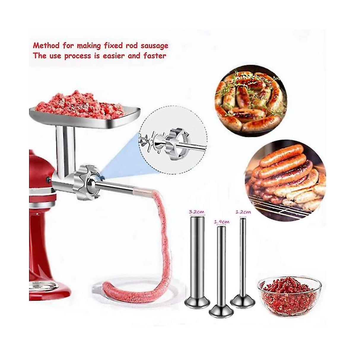 Metal Food Grinder Attachment For Stand Mixer Grinder Accessories Sausage Stuffer Tubes Meat Grinde