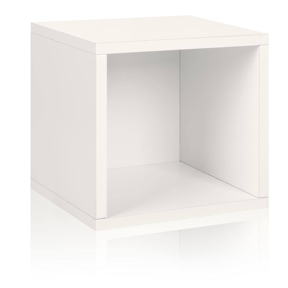 Way Basics 12.8 in. H x 13.4 in. W x 11.2 in. D Off White Recycled Materials 1-Cube Organizer BS-285-340-320-WE