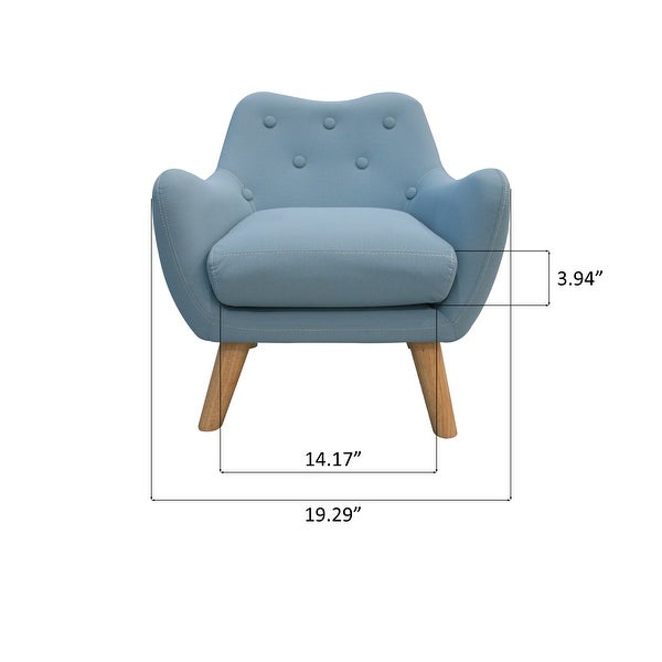 Microfibres Fabric Chair Single Sofa Comfy Upholstered Accent Armchair with Wooden Legs， Kids Sofa for Small Spaces