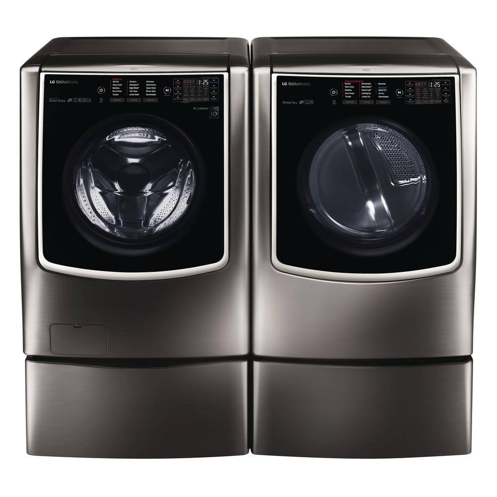 LG SIGNATURE 5.8 Cu. Ft. SMART Front Load Washer in Black Stainless Steel with TurboWash and Steam WM9500HKA