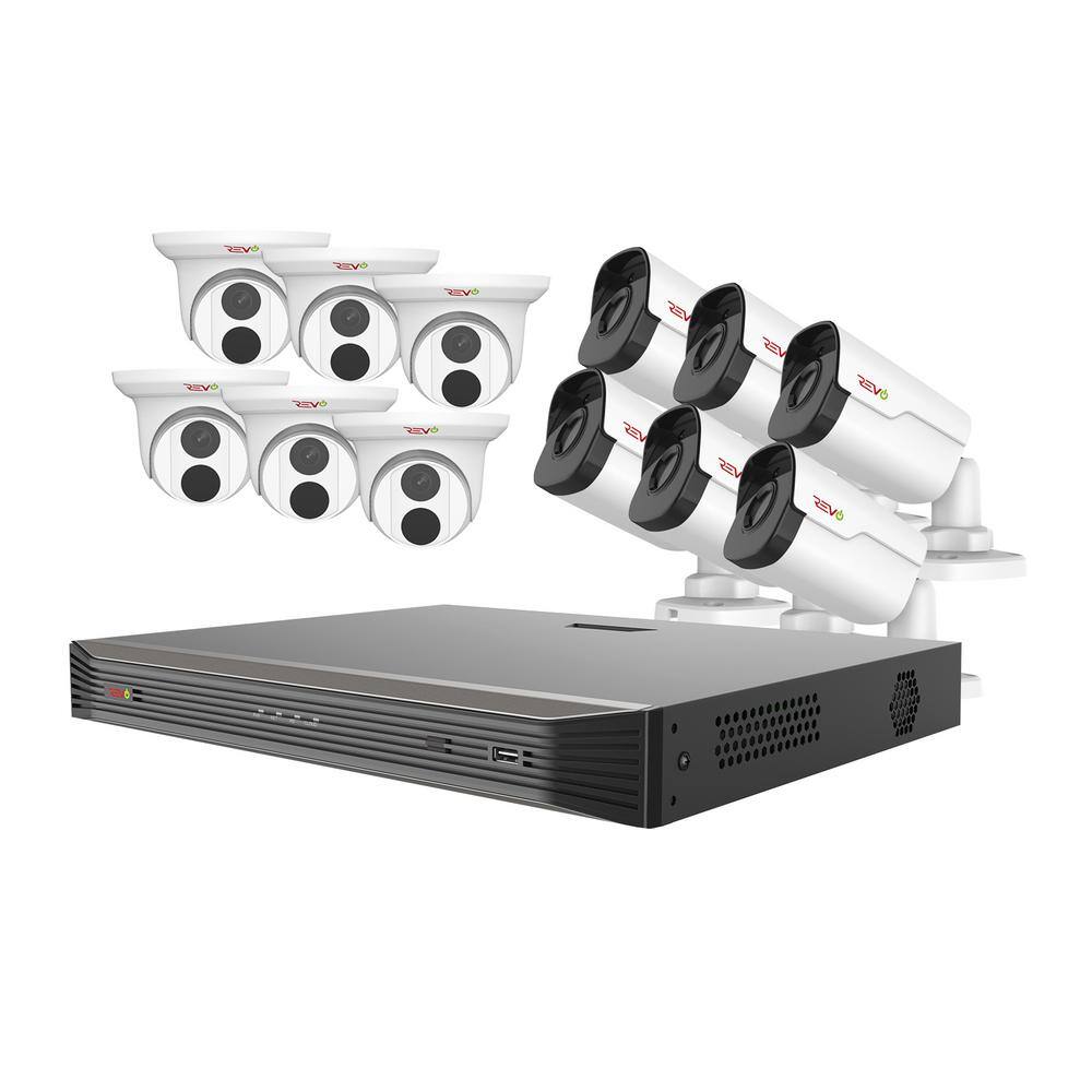 Revo Ultra HD Audio Capable 16-Channel 5MP 4TB NVR Surveillance System with 12 IndoorOutdoor Cameras RU162T6IB6I-4T