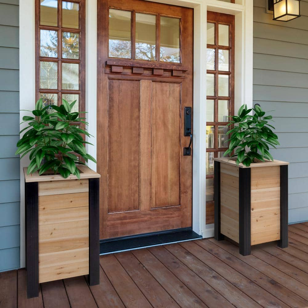 Outdoor Essentials Haven 18 in. x 18 in. x 27 in. Square Tall Cedar Planter Box 508740