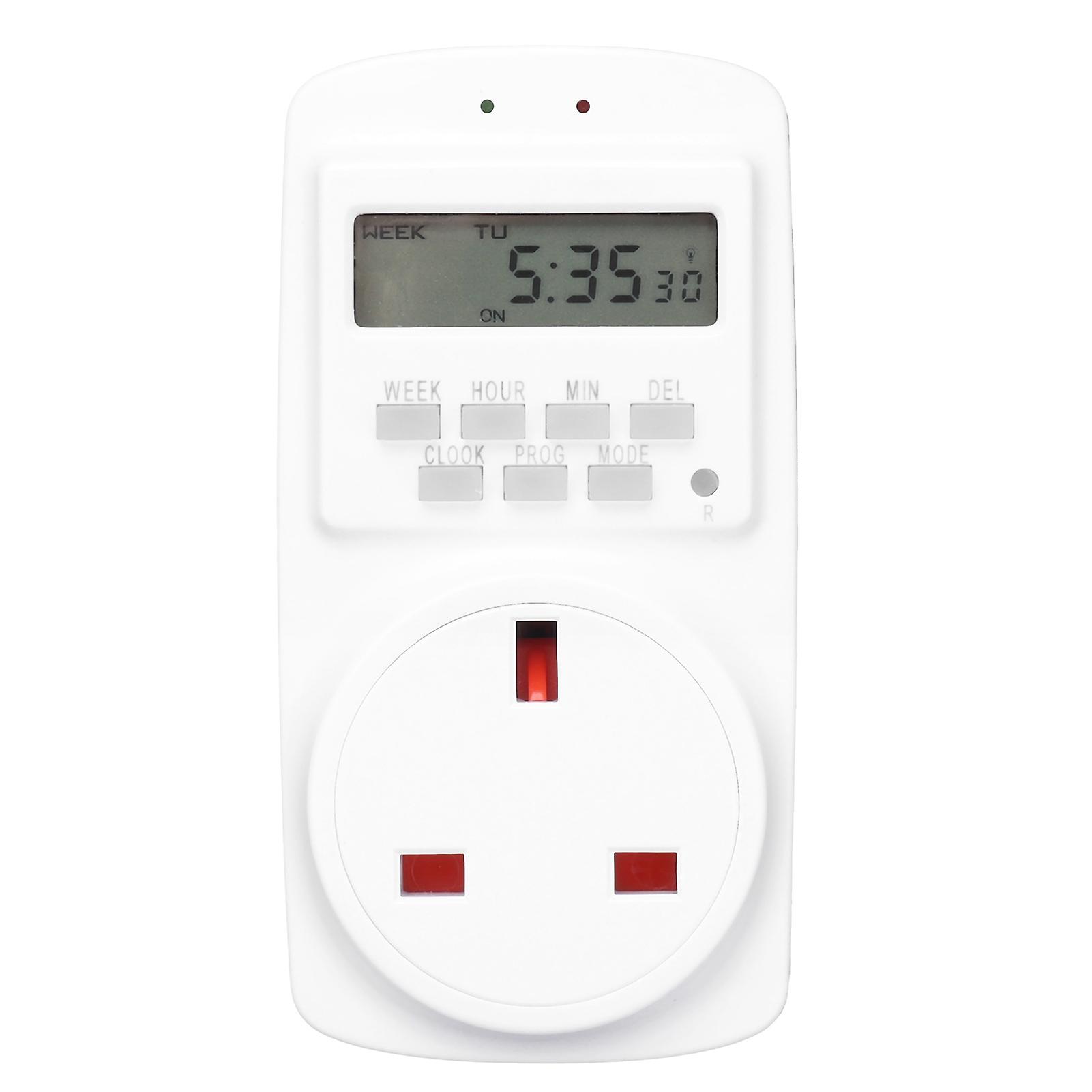 13a Indoor Outlet Timer Digital Programmable Wall Plug In Timer Outlet With Automatic Power Off Countdown Uk 90250v