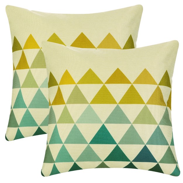 Unique Bargains Geometric Triangle Printed Soft Home Sofa Decor Office Pillow Cases 2 Pcs