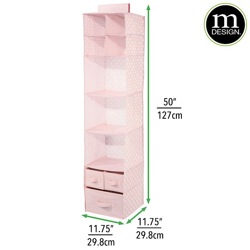 mDesign Fabric Over Closet Rod Hanging Storage Organizer