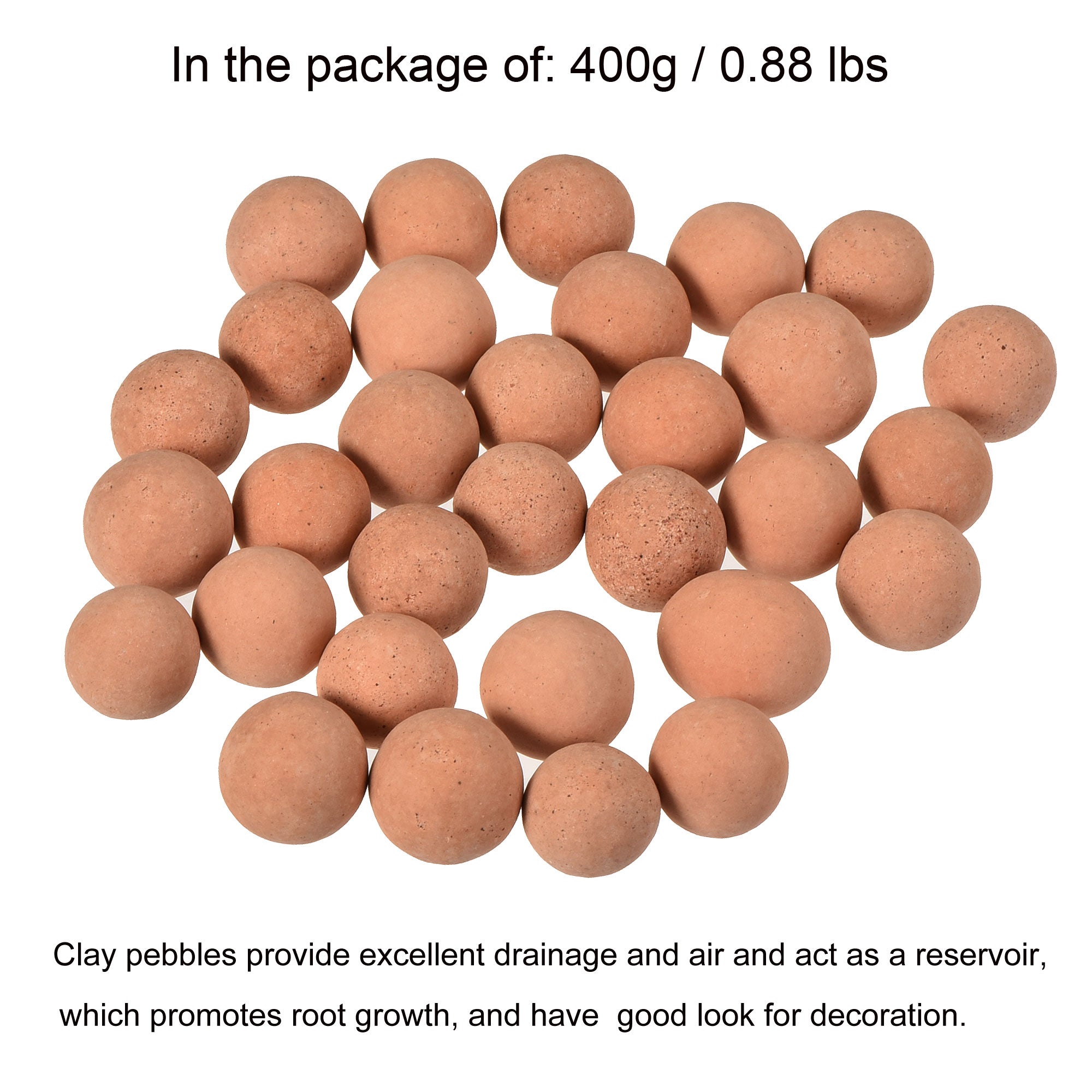 Uxcell 9-10mm 0.88 Lbs Clay Pebbles Pink Gardening Potted Balls for Hydroponic Growing