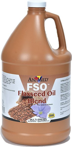 AniMed FSO Flaxseed Oil Blend Horse Supplement， 1-gal