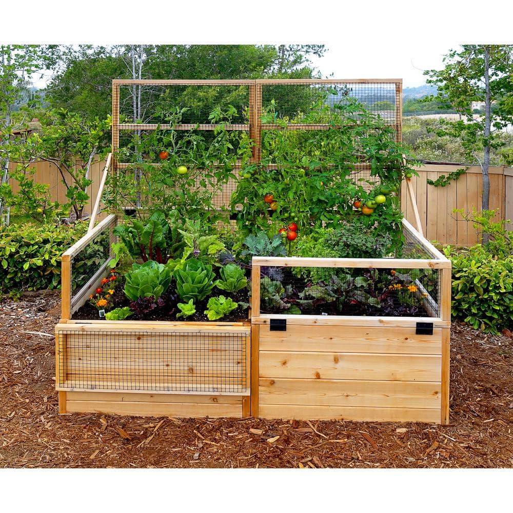 Outdoor Living Today 6 ft. x 3 ft. Garden in a Box with Trellis Lid RB63TO