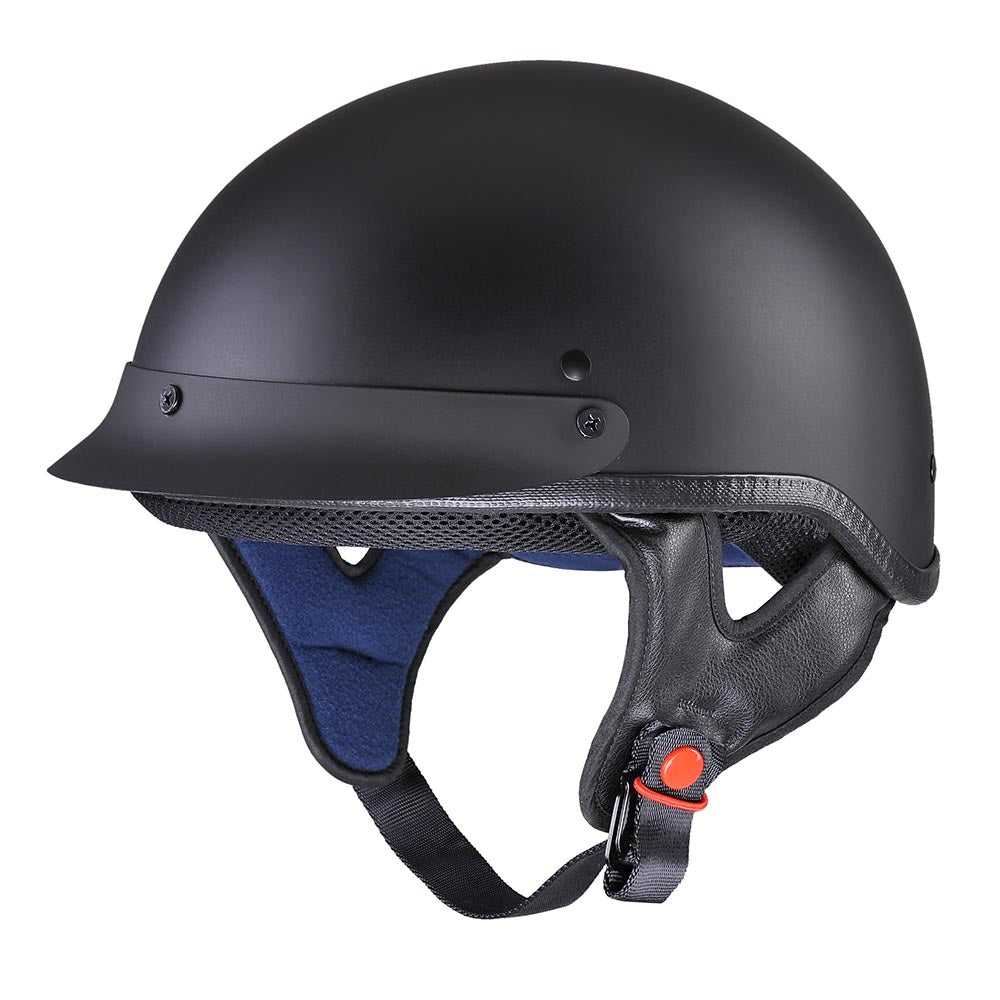 AHR RUN-C Half Helmet Matt Black Chopper Motorcycle Helmet DOT