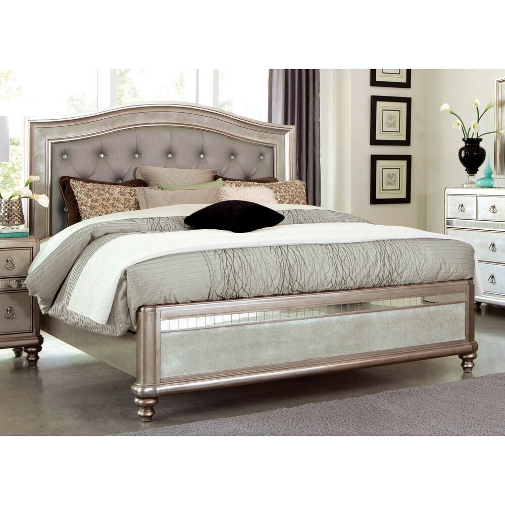 Coaster Furniture Bling Game Metallic Platinum Panel Bed