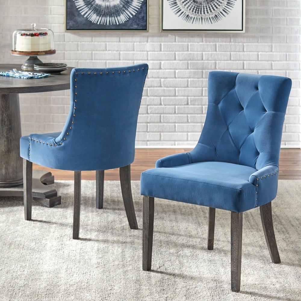 angelo:HOME Dining Chairs - Ariana Upholstered Parsons set of 2 or 4 (blue)