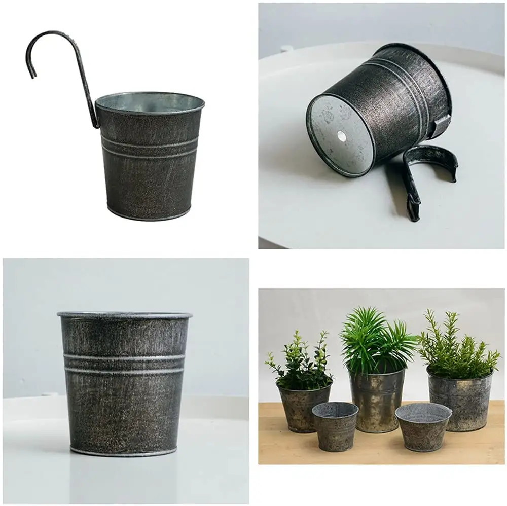 Garden rustic plant planter pot unique hanging flower pot wholesale hanging flower bucket decor garden