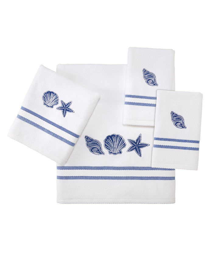 Avanti Ibiza Shells Embroidered Cotton 4-Pc. Bath Towel Set