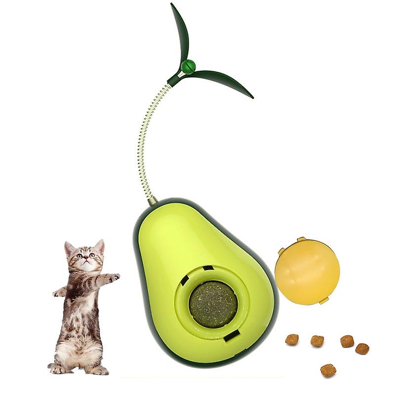 Green avocado shape with cat  mint ball interactive for cat toy