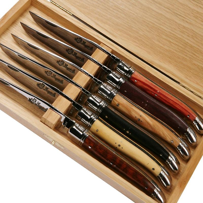 Laguiole steak knives in assorted wood