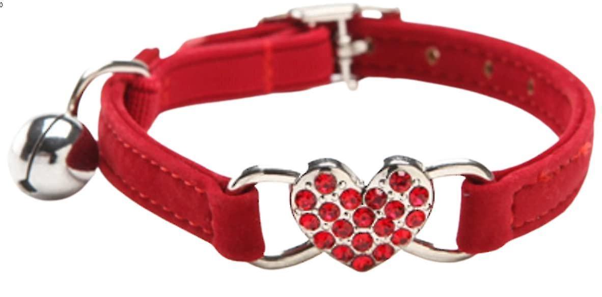 Veeki Cat Collar With Seat Belt And Bell， Stylish And Beautiful Style， Strong And Durable， Total Length 30cm/11.8 Inches， Width 1cm/0.3 Inches