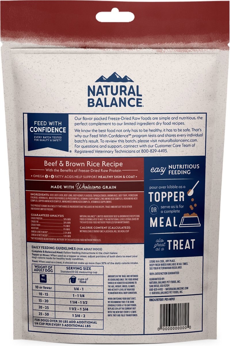 Natural Balance Limited Ingredient Freeze Dried Beef and Brown Rice Recipe Dry Dog Food