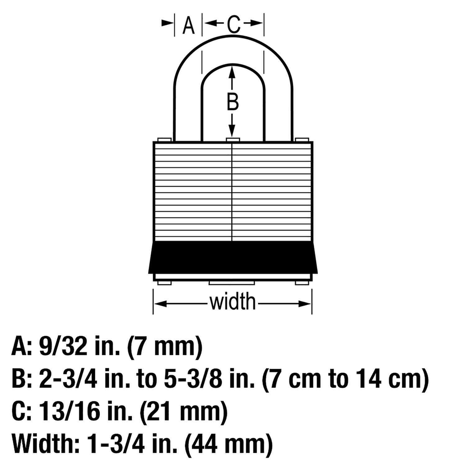 Master Lock 1-3/4 in. W Steel Warded Locking Padlock