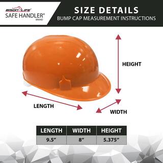 Safe Handler Orange HDPE Cap Style Bump Cap with 4 Point Pin Lock Suspension BIS-OBC-14-1