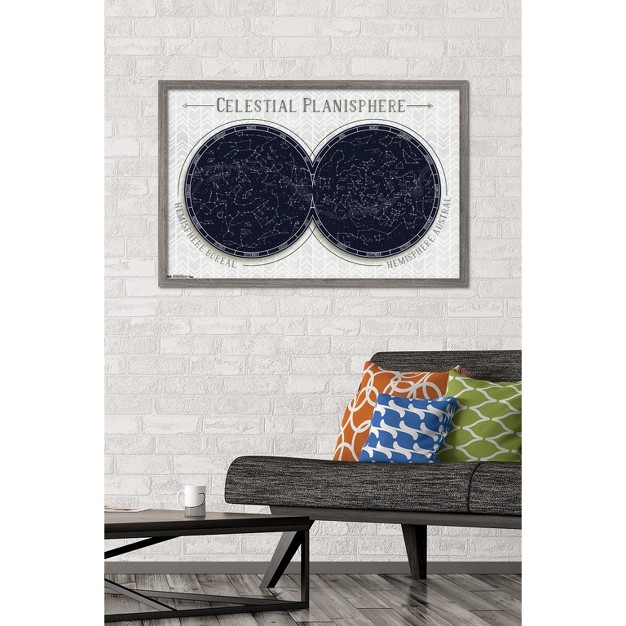 Trends International Celestial Planisphere Framed Wall Poster Prints