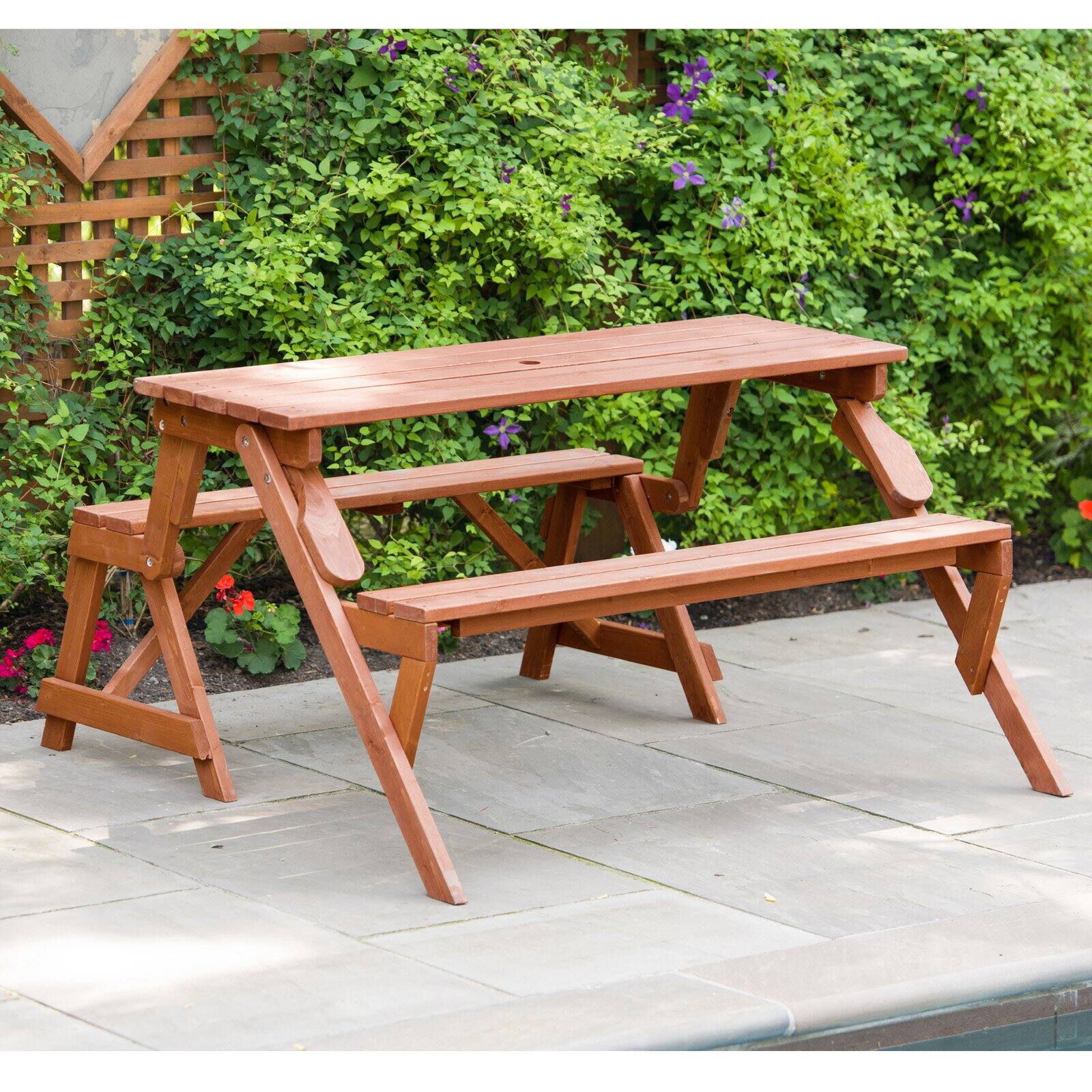 Leisure Season Folding Picnic Table and Bench