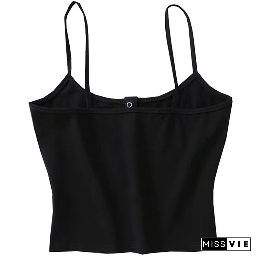 Summer Women Strap Crop Top Women Sexy Backless Leakage Navel Solid Camisole Sexy Tank Top Tube Top Breathable Crop Tops