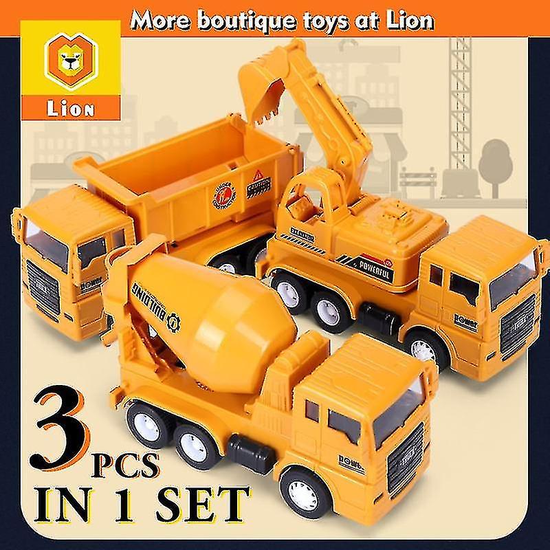 [3 In 1 Set] City Builders Friction Truck   Large Crane Engineering Vehicle Toy Child