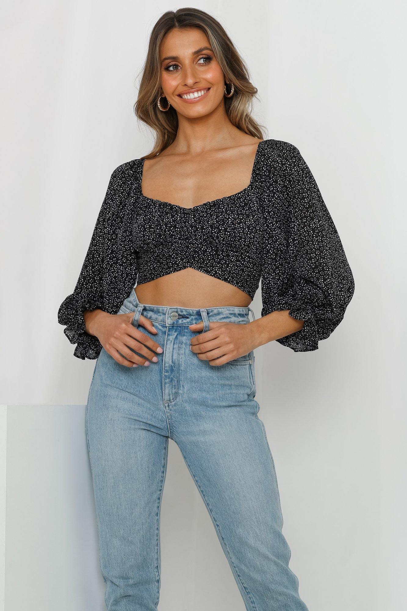 Not Quite A Waltz Crop Top Black