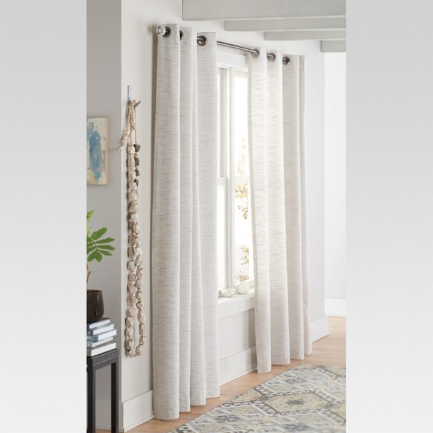 1pc Light Filtering Diamond Weave Window Curtain Panel