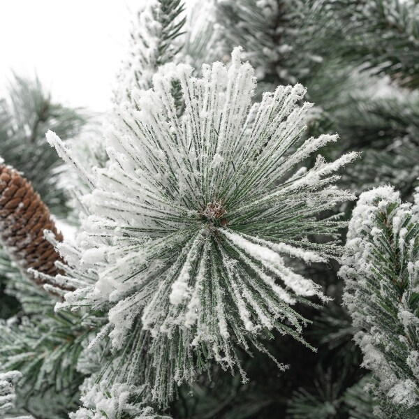 Glasgow Artificial Christmas Tree，Prelit Christmas Tree with Lights，Pine and Hinged White Christmas Trees with Tips