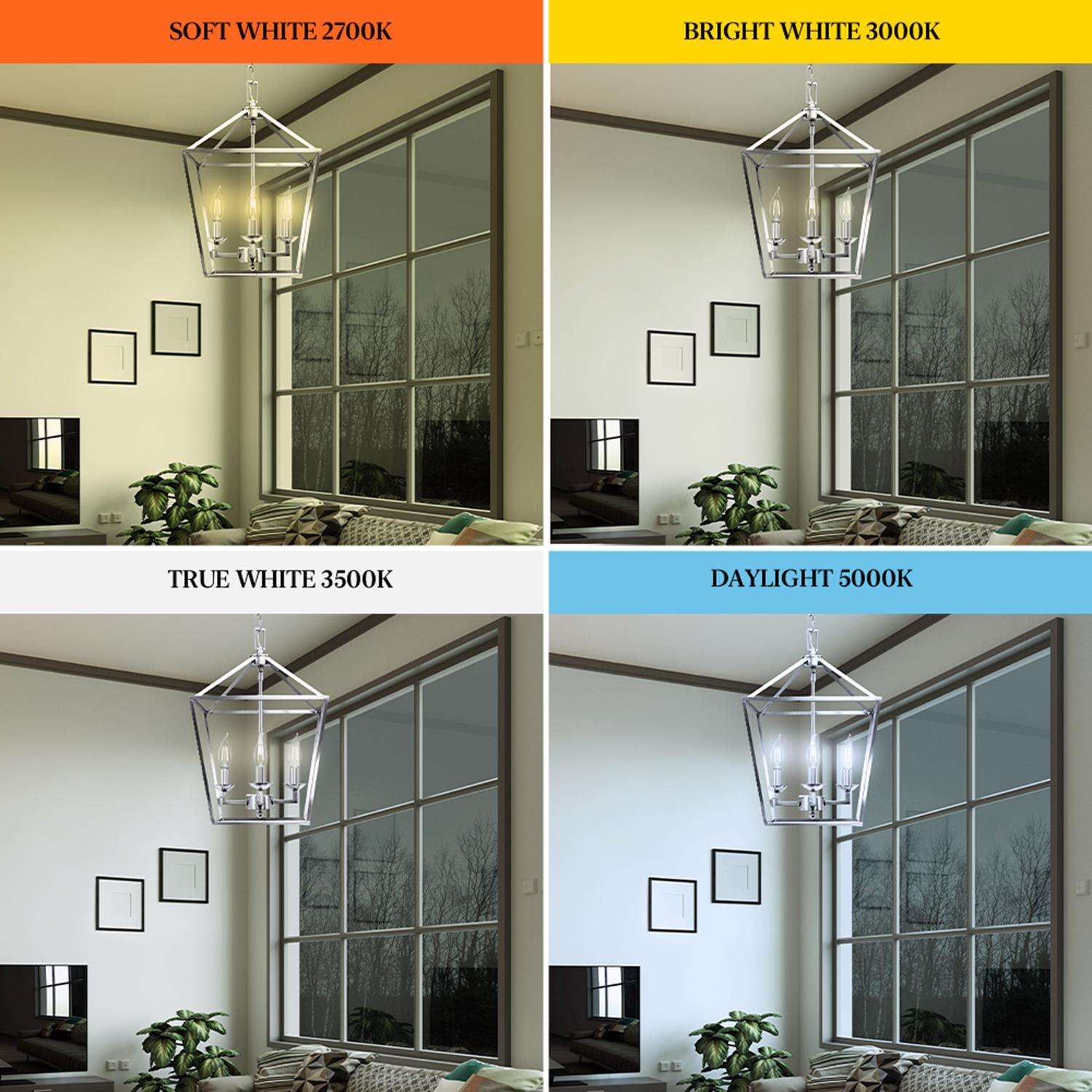 Feit White Filament BA10 E12 (Candelabra) Filament LED Bulb Daylight 40 Watt Equivalence 4 pk