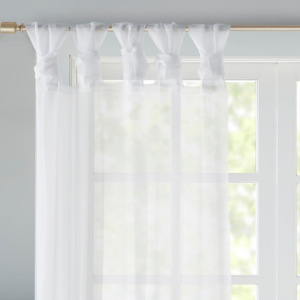 Madison Park Elowen Twisted Tab Voile Sheer Window Curtain Pair