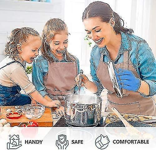 1 Pair Blue Heat Resistant Gloves Blue Oven Gloves Heat Resistant With Fingers Oven Mitts Kitchen Pot Holders Cotton Gloves Kitchen Gloves Double Oven