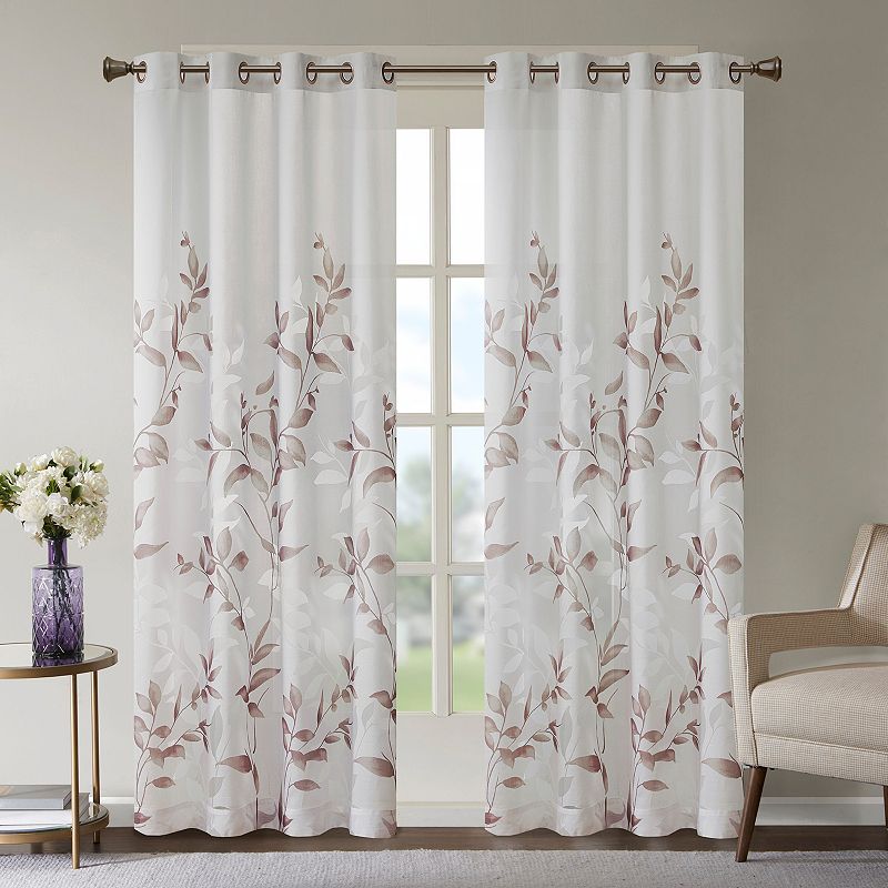 Madison Park Vera 1-Panel Burnout Lightweight Semi-Sheer Grommet Window Curtain