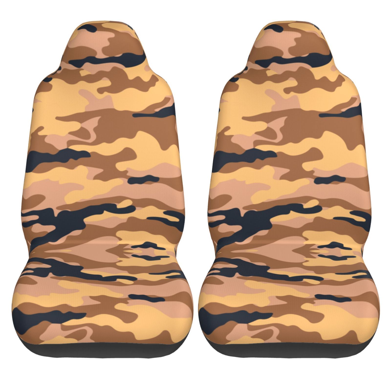 Camouflage Military Camo Art Car Front Seat Covers Protectors ， Abstract Texture Automotive Seat Covers for Cars Trucks Suv