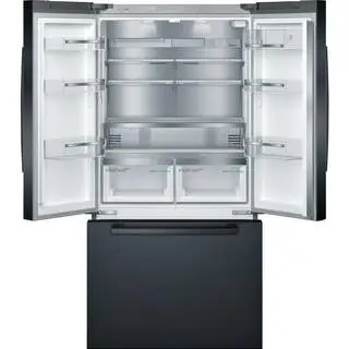 Bosch 800 Series 36 in. 21 cu. ft. Smart Counter Depth French Door Refrigerator in Black Stainless Steel Internal Water  Ice B36CT80SNB