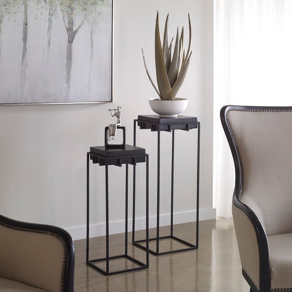 Uttermost Telone Black Pedestal Table